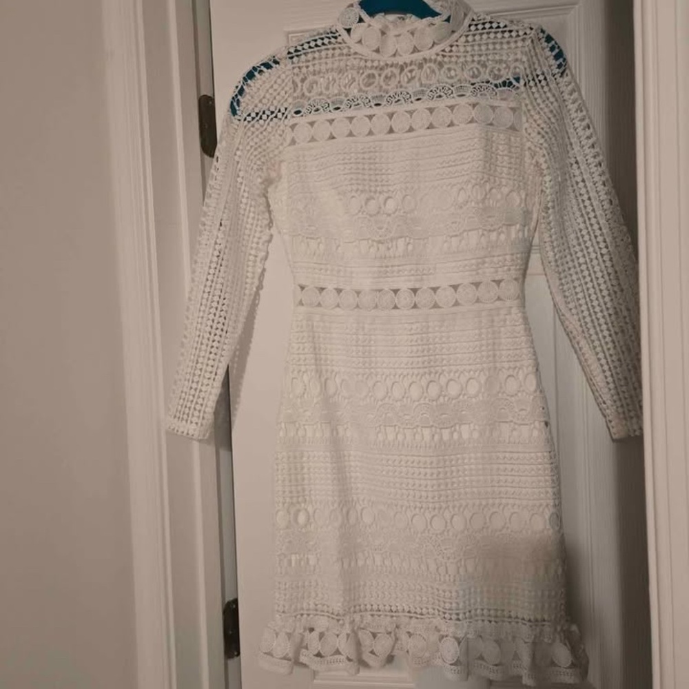 Long sleeve white lace mini dress from Two Sisters NWT!! - Picture 10 of 14